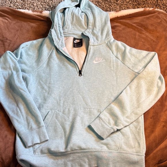 Nike Tops - Nike Sky Blue Half-Zip Hoodie